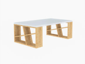 Table Basse pour séjour HONEY - Blanc et Chêne — vue alternative
