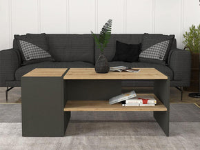 Table Basse IZIA - Gris anthracite et chêne - Salon et séjour - Meubles de décoration chez GÜZELHOME Maroc