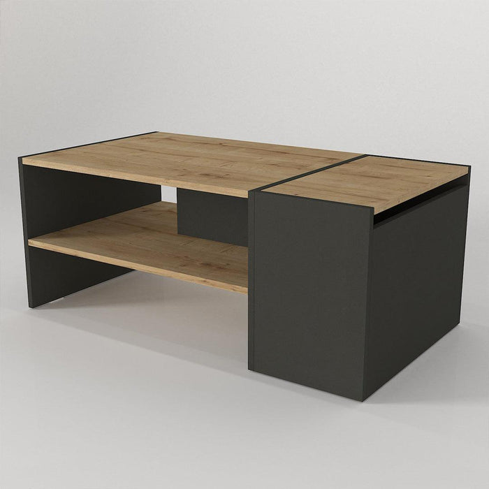 Table Basse IZIA - Gris anthracite et chêne - Salon et séjour