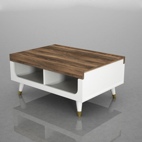 Table Basse PRETTY - Noyer et Blanc — vue alternative