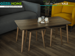 Set de 3 tables KALE 118cm - Noyer — vue alternative