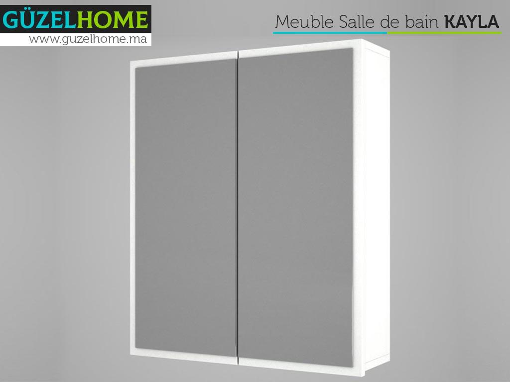 Meuble 2 portes avec miroirs KAYLA - Blanc - 60 cm - Güzelhome