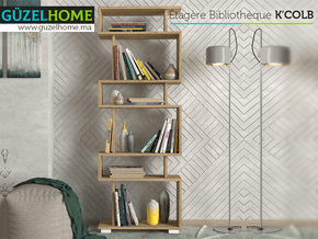 Étagère Bibliothèque BLOCK - Effet Chêne — vue alternative