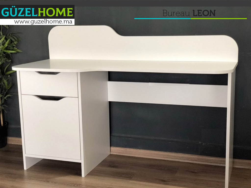 Bureau moderne avec rangement LEON 140cm