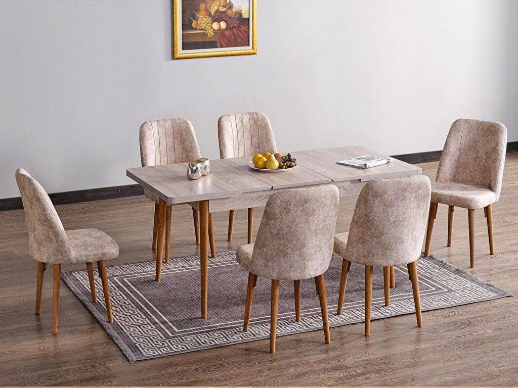 Salle à manger complète à 6 LIGHT - Table extensible
