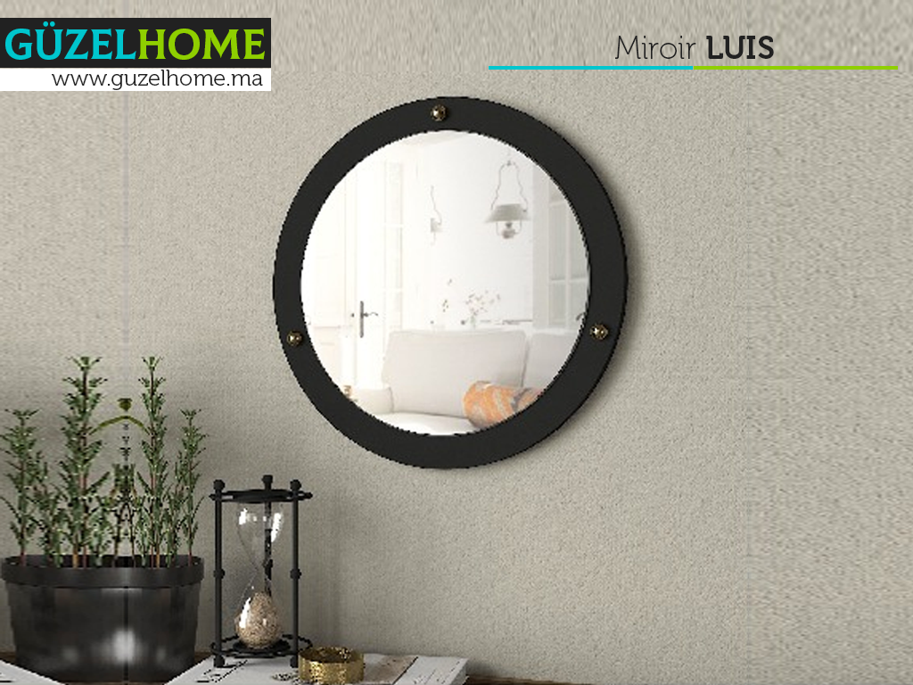 Miroir sur bois LUIS  - Noir