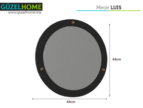 Miroir sur bois LUIS  - Noir — vue alternative