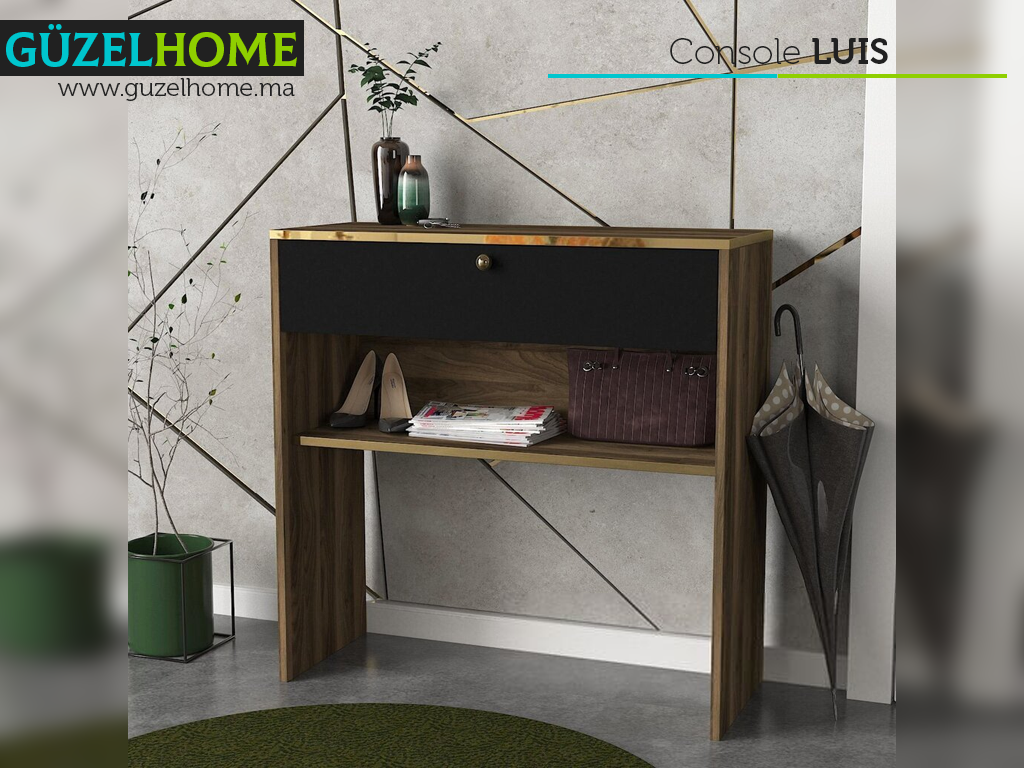 Console LUIS - Noyer et Noir