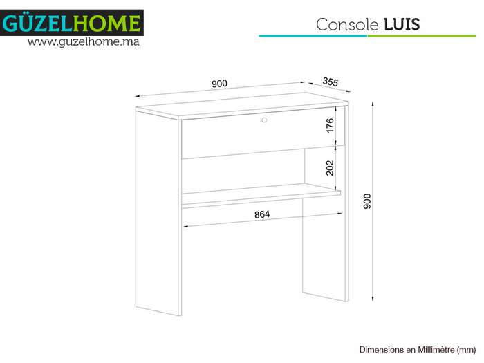 Console LUIS - Noyer et Noir