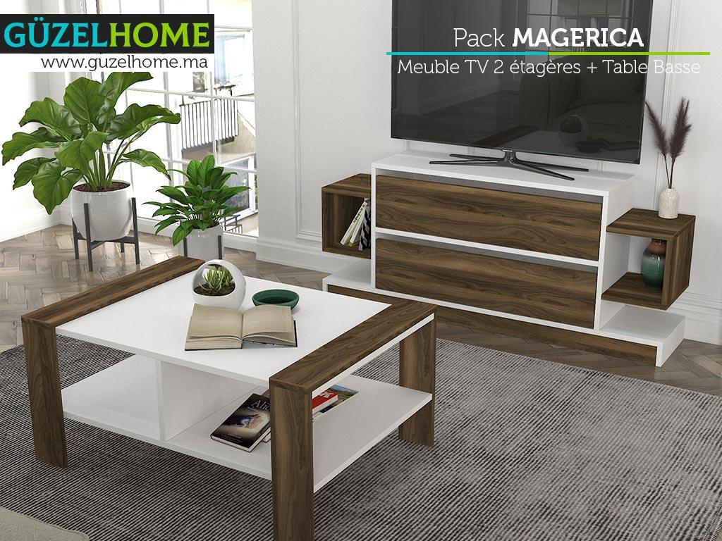 MAGERICA - Meuble TV et Table Basse - Salon et séjour