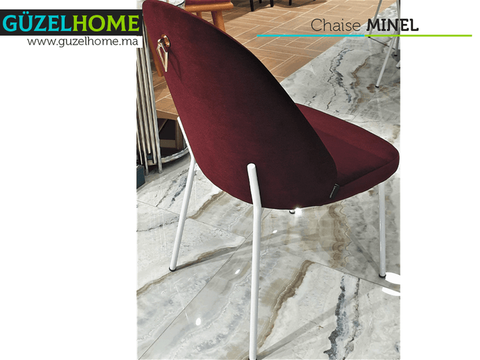 Chaise Moderne MINEL- 90cm - Grenat Bordeaux