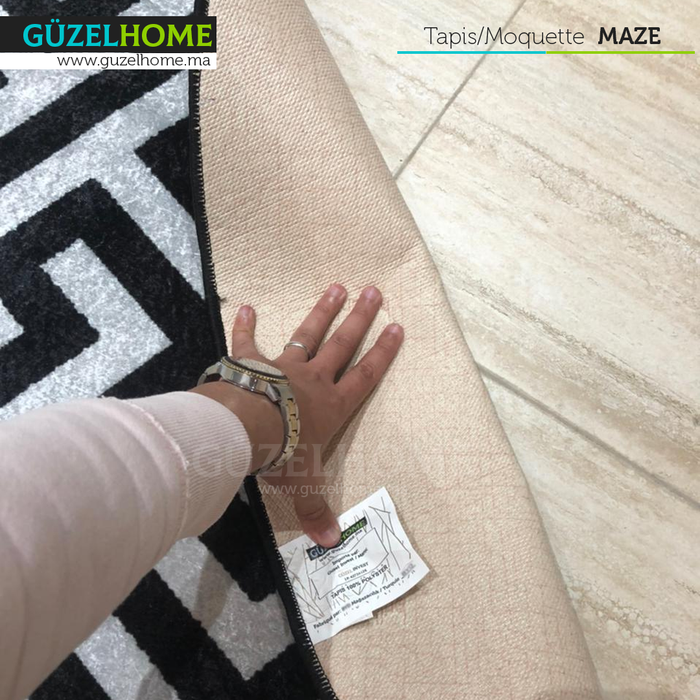 Tapis rond moderne imprimé MAZE - Ameublement intérieur