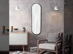 Miroir décoratif ovale  - cadre en métal doré — vue alternative