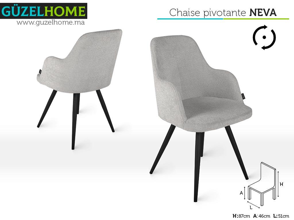 Chaise pivotante pour salle à manger - 87cm - Gris clair