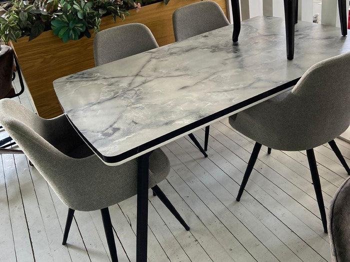 Salle à manger complète NEVA à 6 chaises pivotantes