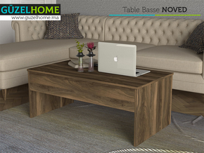 Table Basse relevable NOVED 110cm - Effet Noyer — vue alternative