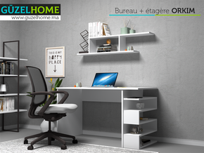 ORKIM 120cm - Bureau avec rangement - Blanc — vue alternative