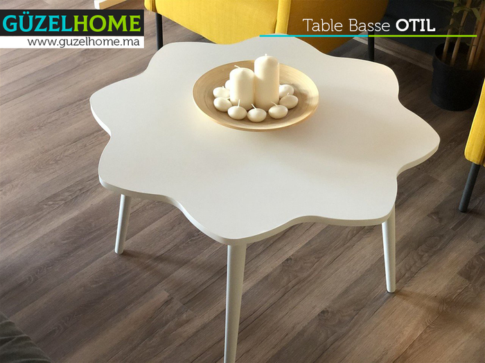 Table Basse OTIL - Blanc 89 cm