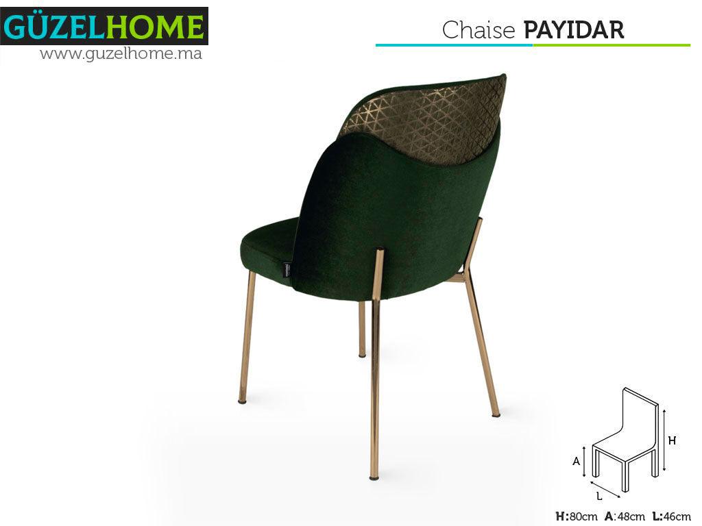 Chaise pour salle à manger  - 80cm - Vert foncé et doré