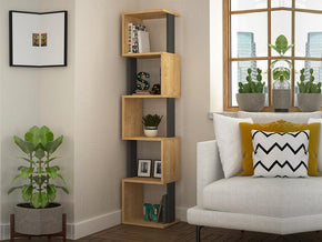 Bibliothèque-Étagères de rangement PIRI 161 cm - Chêne et Gris - Meubles de décoration chez GÜZELHOME Maroc