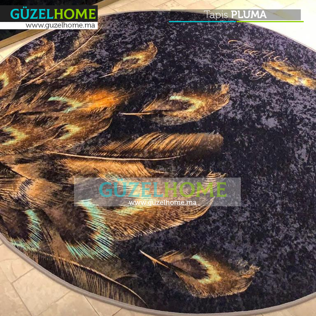 Tapis rond moderne PLUMA - Ameublement intérieur