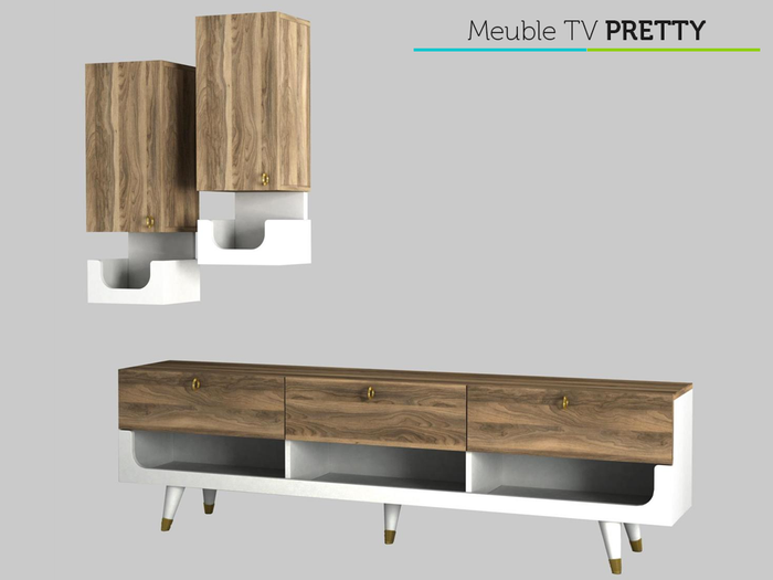Pack Exclusif PRETTY - Meuble TV - Table Basse