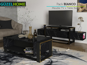 BIANCO Pack Exclusif - Meuble TV et Table Basse - Meubles de décoration chez GÜZELHOME Maroc