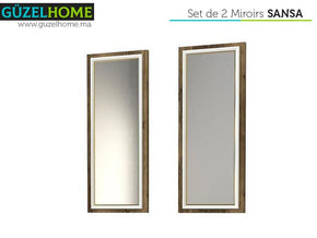 Set de 2 Miroirs SANSA avec encadrement en bois - Entrée et séjour — vue alternative