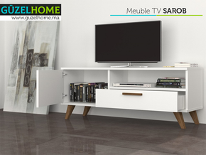 SAROB 120CM - Meuble TV - Blanc — vue alternative