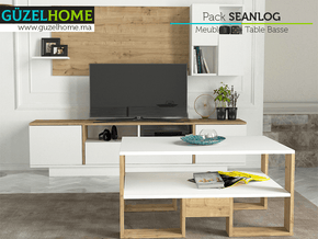 SEANLOG - Meuble TV avec rangement et Table Basse — vue alternative