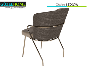 Chaise SEDILYA pour salle à manger - 86cm - Taupe, Beige et Doré — vue alternative