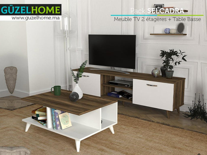 Pack SELCADRA - Meuble TV et Table Basse - Salon et séjour