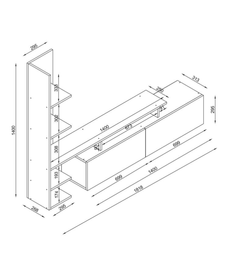 Meuble TV HOME - Blanc