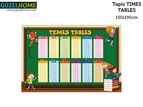 Tapis moderne TIMES TABLES - chambre enfants - Ameublement intérieur Maroc - Meubles de décoration chez GÜZELHOME Maroc