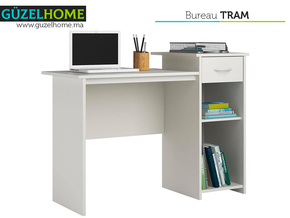 TRAM 110cm - Bureau avec rangement - Blanc — vue alternative