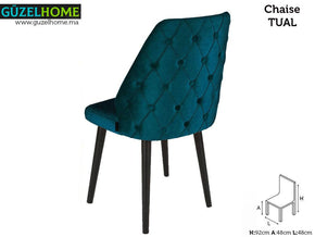 Chaise moderne TUAL - Vert Émeraude - Salle à manger - Meubles de décoration chez GÜZELHOME Maroc