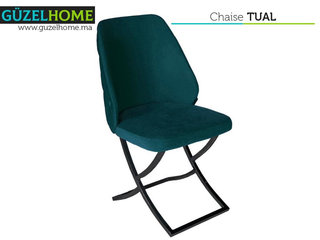 Chaise moderne TUAL - Vert Émeraude Foncé - Salle à manger
