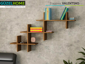 Étagère VALENTINO - Noyer - Meubles de décoration chez GÜZELHOME Maroc