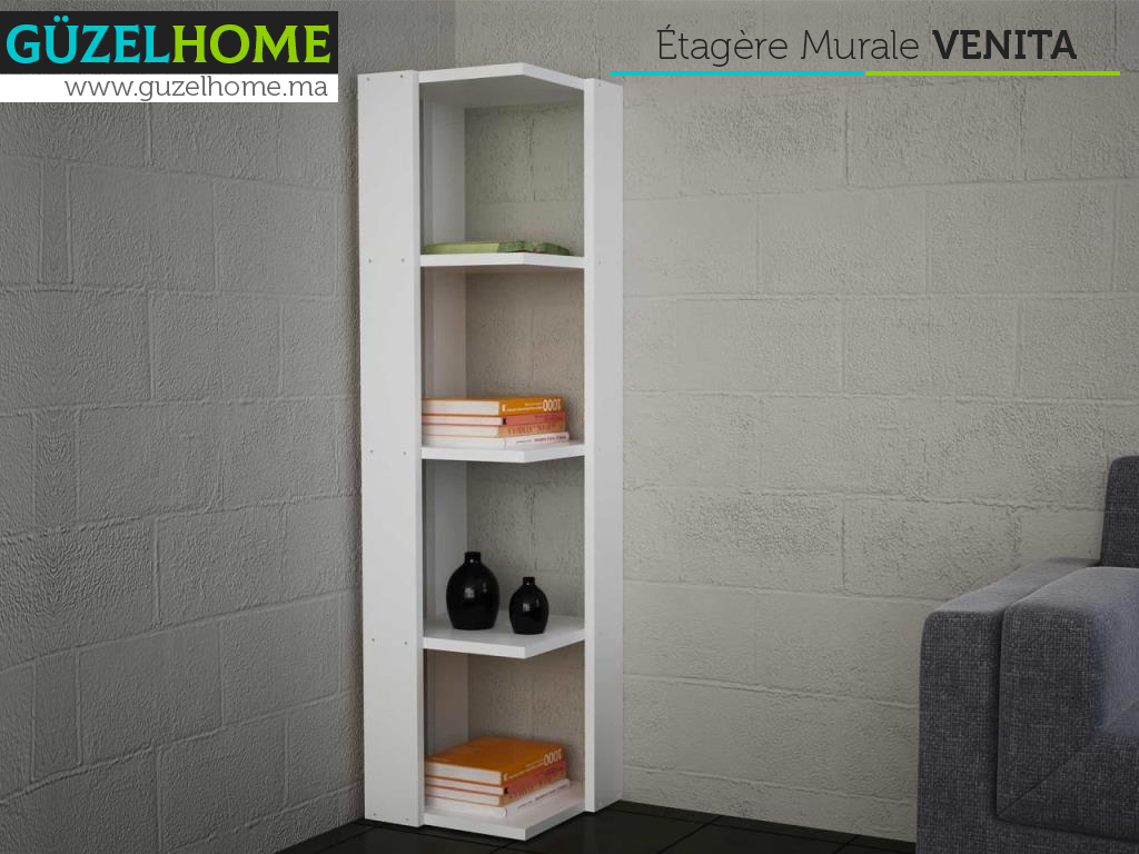Rangement Mural d'angle VENITA - Blanc