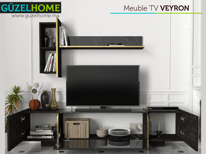Collection Salon Veyron - Meuble TV+Table Basse+ Buffet+2 tables d'appoint