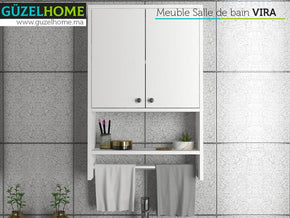 Meuble VIRA à 2 portes avec penderie - Blanc - Salle de bain - Meubles de décoration chez GÜZELHOME Maroc