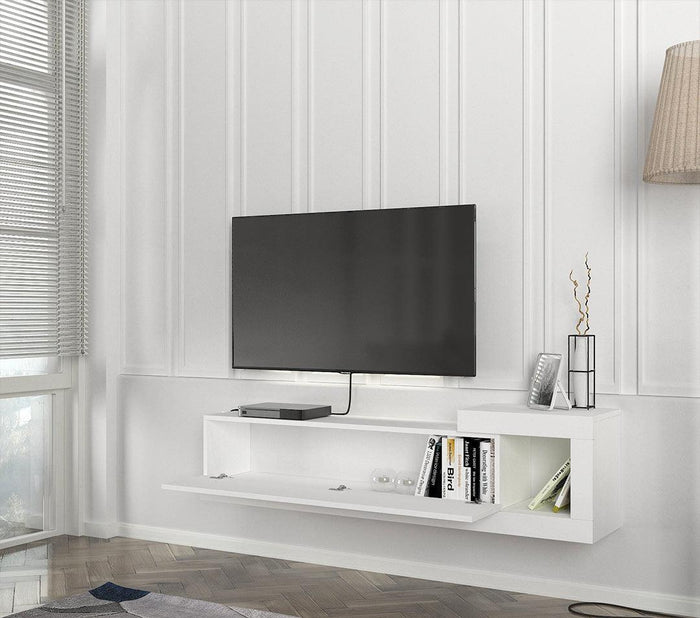 Meuble TV Suspendu VOLARE 150 cm - Blanc