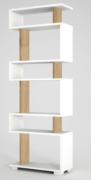 Étagère biblio BLOK - Blanc et Chêne — vue alternative