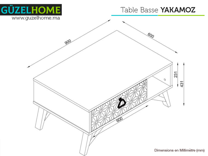 Pack Exclusif YAKAMOZ - Meuble TV et Table Basse -  Noyer