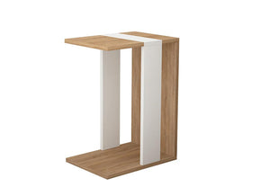 Table d'appoint ZETTI pour séjour- Chêne  et Blanc — vue alternative