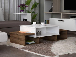 Table Basse SARAFINA - Noyer et Blanc - Salon et séjour - Meubles de décoration chez GÜZELHOME Maroc